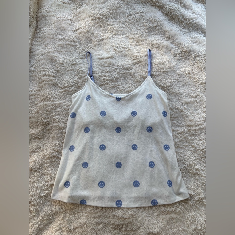 Brand new with tags pj salvage Women's White and Blue smile Top